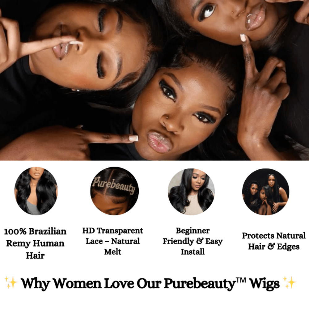 Purebeauty™ Body Wave Lace Front Wig – 100% Human Hair (Price varies by length & density) - PureBeauty